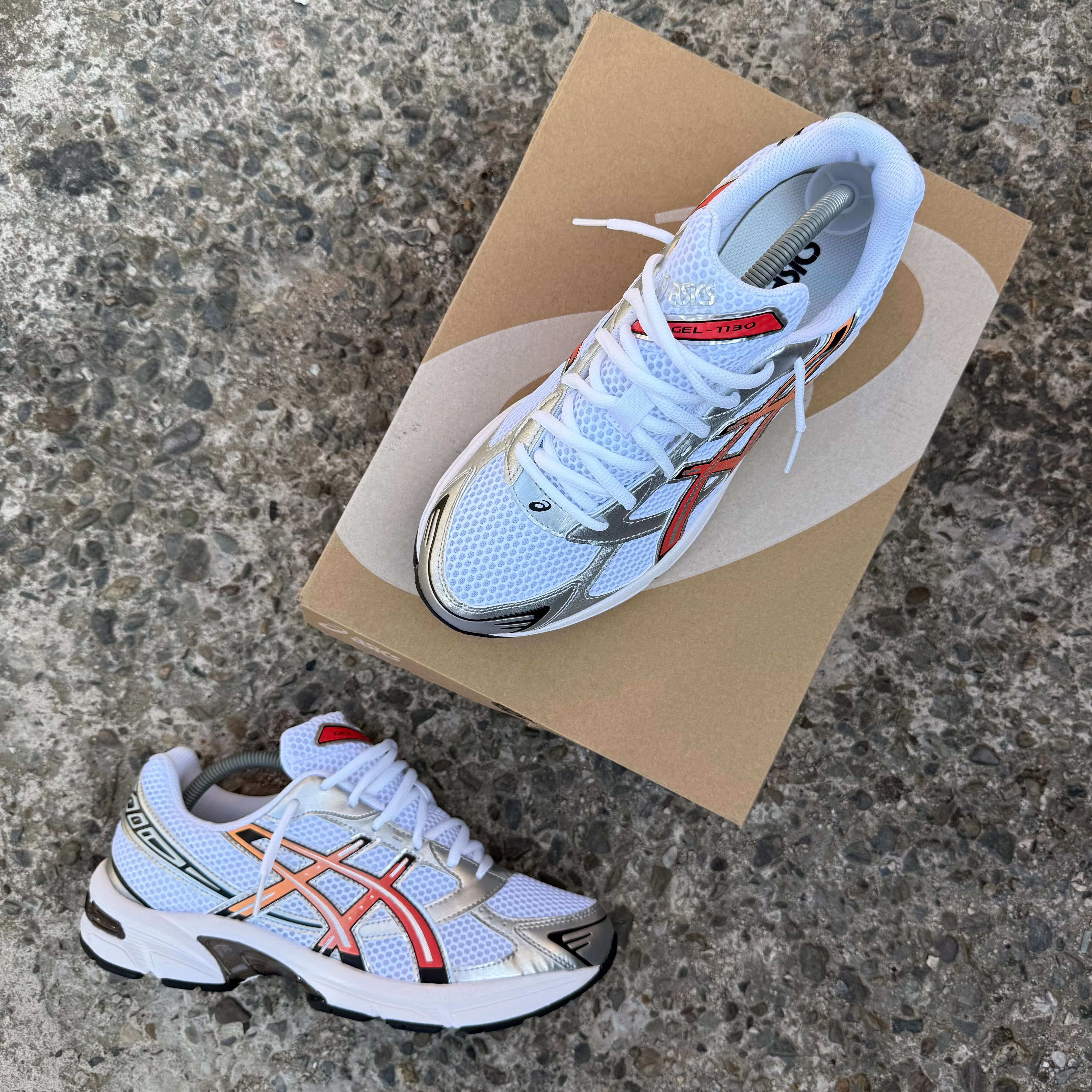 ASICS GEL 1130 TRAINER - WHITE / RED SNAPPER - Image 3