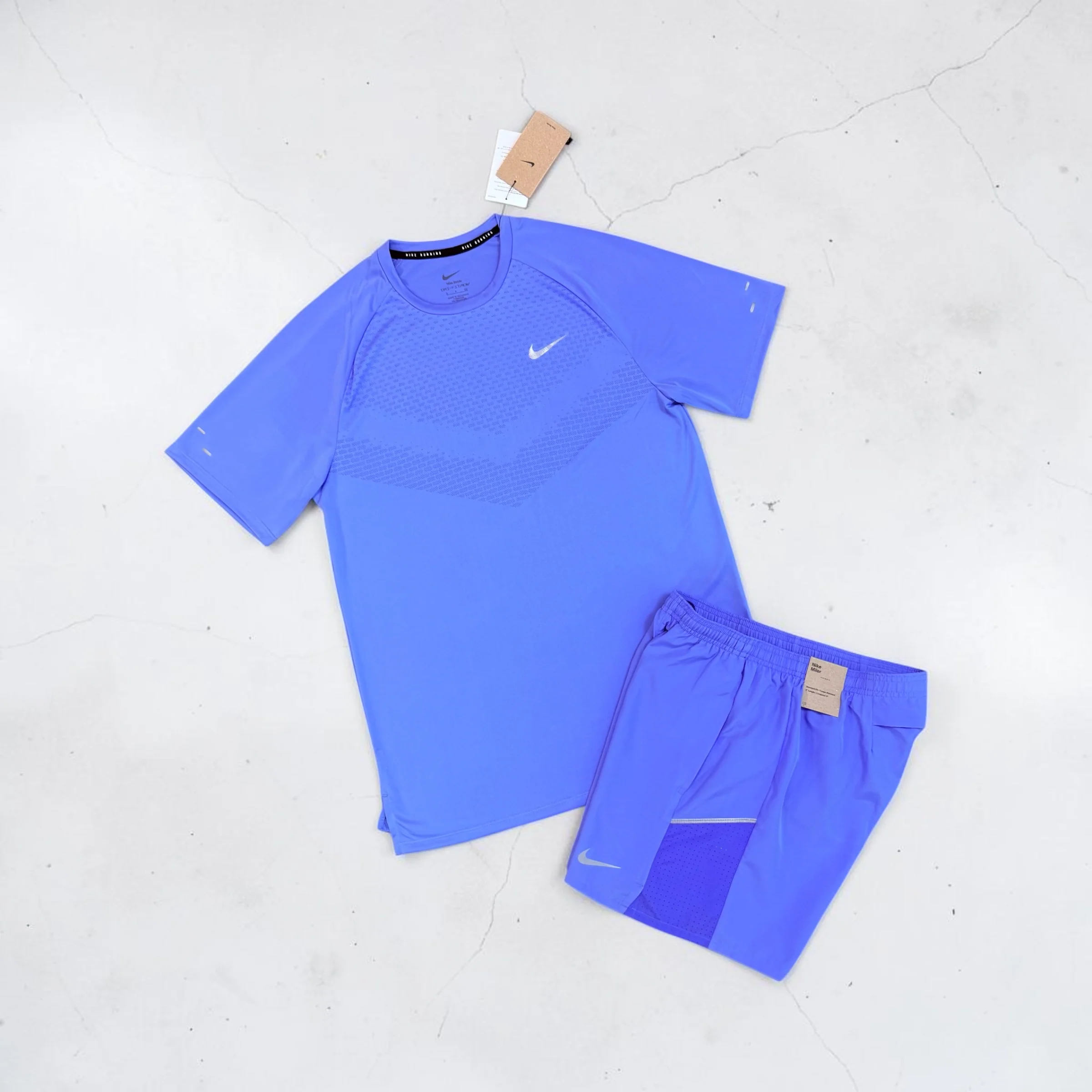 NIKE STRIDE T-SHIRT AND 5” SHORTS SET - ROYAL PULSE